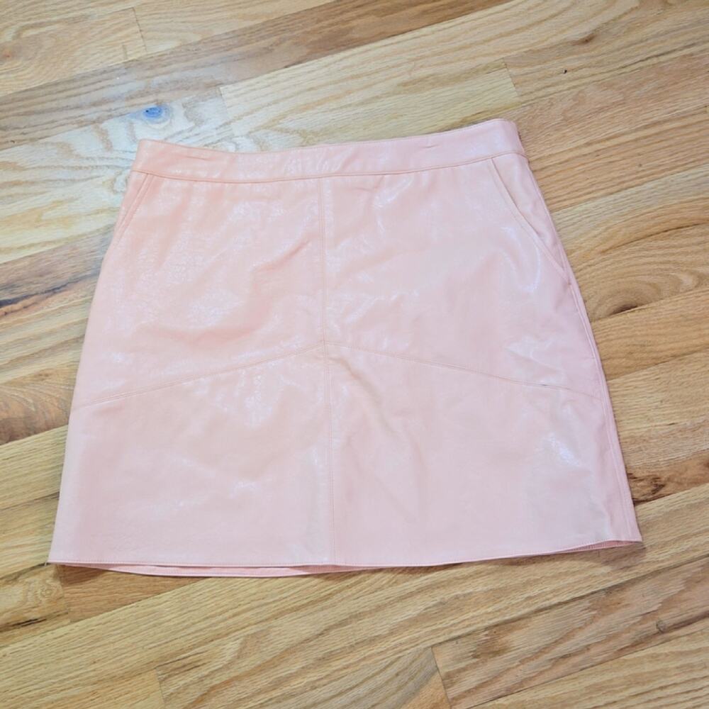 Lulus Light Pink Faux Leather Mini Skirt Women’s Size M Pockets - Picture 2 of 10